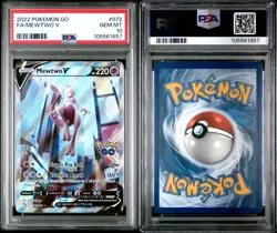 2022 POKEMON GO 072/078 FULL ART/MEWTWO V PSA 10 - Image 3