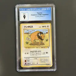 Tauros Vending Series 3 [CGC 9] Graded Japanese 1998 Pokemon - Image 1