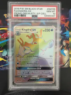 Pokemon 2018 Kingdra Gx SM155 Hyper Rainbow Rare Promo PSA 10 Gem Mint - Image 1