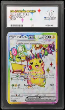 Pikachu ex #219 Pokemon Surging Sparks ACE 10 - Image 1