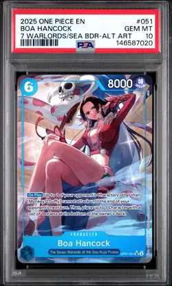 One Piece Boa Hancock 7 Warlords of the Sea Alternate Art OP07-051 PSA 10 Gem - Image 1