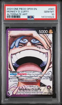 PSA 10 2024 ONE PIECE OP09 EMPERORS IN THE NEW WORLD 061 MONKEY D. LUFFY ALT ART - Image 1