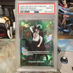 2026 One Piece Op14-Azure Sea's Seven Dracule Mihawk Special Alt Art PSA 10 #030 - Image 1