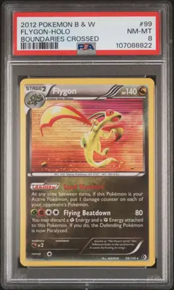 2012 Pokemon Black & White - Boundaries Crossed Holo Flygon #99 PSA 8 - Image 1