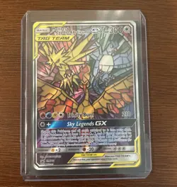 Moltres Zapdos Articuno GX Tag Team SM210 Pokemon Stained Glass Birds Promo - Image 1