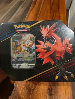 Pokemon TCG Crown Zenith Galarian Zapdos Tin NEW SEALED (5 Packs) - Image 1