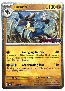Lucario - 114/198 Pokemon Scarlet & Violet Premium Collection Stamped Promo Card - Image 1