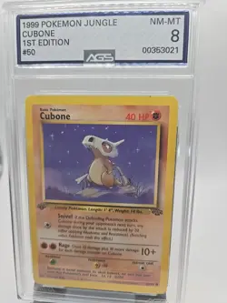 1999 Pokemon Cubone Jungle First Edition 50/64 1ST EDITION AGS 8 NM MT FS - Image 1