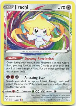 Pokemon TCG Jirachi SWSH04: Vivid Voltage Amazing Rare 119/185 Holo - Image 1