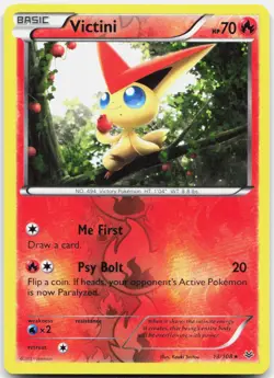 Pokemon TCG Victini XY - Roaring Skies Rare 13/108 Reverse Holo - Image 1
