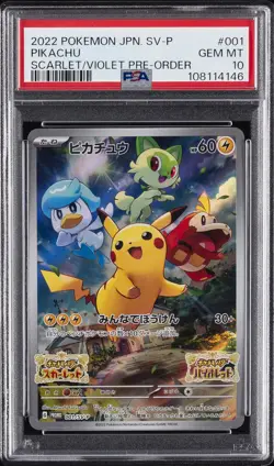 PSA 10 Pikachu 001/sv-p Scarlet & Violet Pre-order Sv Promo Pokemon Japanese - Image 1