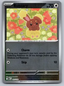 BUNEARY 107/132 REVERSE HOLO C POKEMON MEGA EVOLUTION NM/M - Image 1