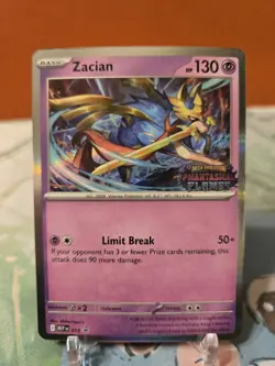 Zacian #15 Black Star Pokemon Promo Phantasmal Flames Stamped LP - Image 1