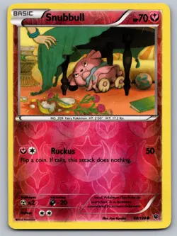 Snubbull 68/124 Fates Collide Pokemon Reverse Holo Moderately Played - Image 1