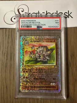 PSA 7 - Pokemon GRAVELER 44/110 Reverse Holo - LEGENDARY COLLECTION - Image 1