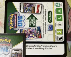 Pokemon Shiny Zacian Figure Collection Crown Zenith Box PTCGO Online Code Fast - Image 1