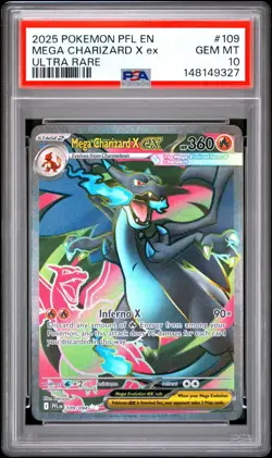 Pokemon Mega Charizard X Ex Phantasmal Flames Ultra Rare #109 PSA 10 Gem Mint - Image 1