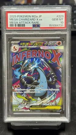 Pokemon Mega Charizard X EX 223/193 JP PSA 10 Holo Mega Attack Rare M2a - Image 2