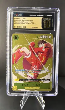 One Piece Japanese Monkey D.Luffy P-106 Tournament Promo CGC Pristine 10 - Image 1