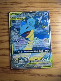Lapras & Surfing Pikachu GX Tag Team FAN ART Custom Holo Full Art Pokemon Card - Image 1