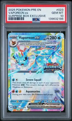 PSA 10 Vaporeon EX Stamped Promo - 023/131 Surprise Box - Pokemon Graded Card - Image 1