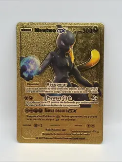 Pokemon Card Mewtwo GX Full Art 300HP Gold Foil Fan Art - Image 1