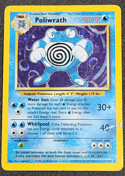 Pokemon TCG Base Set Poliwrath 13/102 Holo Rare WOTC Card MP - Image 1