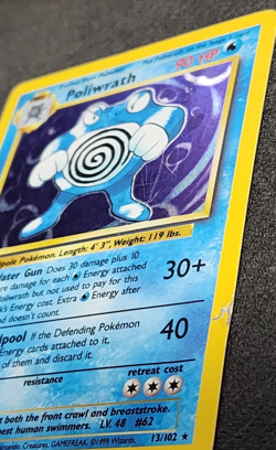 Pokemon TCG Base Set Poliwrath 13/102 Holo Rare WOTC Card MP - Image 2