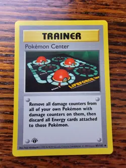 1st Edition Shadowless Pokemon Center! Base Set Trainer 85/102 LP! - Image 1