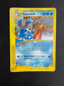 Pokemon Azumarill H4/H32 Aquapolis Rare Holo Swirl Unlimited Wizards ENG Vintage - Image 1