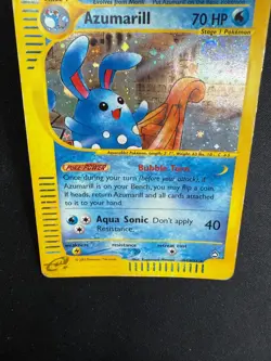Pokemon Azumarill H4/H32 Aquapolis Rare Holo Swirl Unlimited Wizards ENG Vintage - Image 3