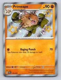 Primeape 170/091 Shiny Rare Paldean Fates Pokemon Holo NM - Image 1