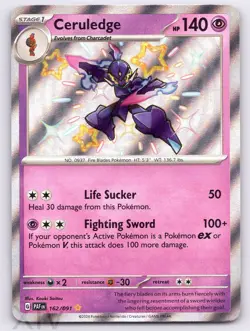 Ceruledge 162/091 Pokemon Paldean Fates Shiny Rare - Image 1