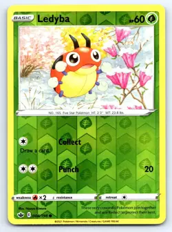 Pokemon Ledyba SWSH06: Chilling Reign SWSH06 Reverse Holofoil 004/198 LP TCG - Image 1