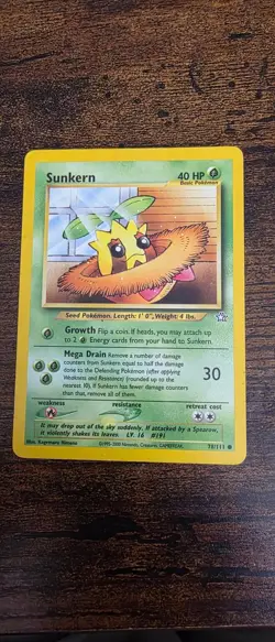 Sunkern 78/111 Common Neo Genesis Pokemon Lightly Played - Image 1