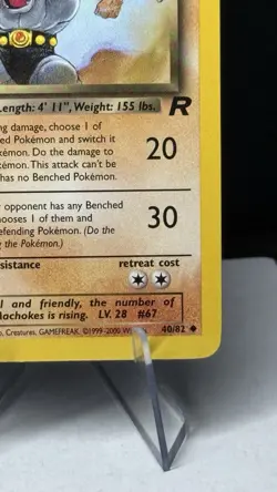 2000 Pokemon Team Rocket First Edition Dark Machoke #40/82 - Image 4