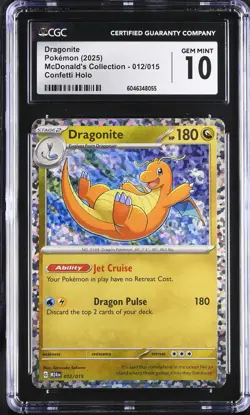CGC 10 Gem Mint Dragonite 012/015 Confetti Holo Pokemon - Image 1