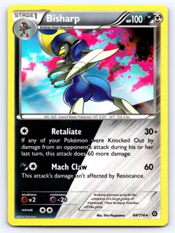 Bisharp 64/114 Holo Rare Steam Siege Pokemon Lightly Played - Image 1