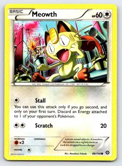 Meowth 88/114 Common Steam Siege Pokemon Lightly Played - Image 1