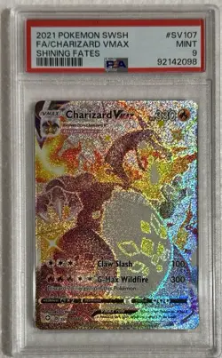 2021 POKEMON SWSH SHINING FATES #SV107 Shiny FULL ART CHARIZARD VMAX PSA 9 - Image 1