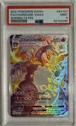 2021 POKEMON SWSH SHINING FATES #SV107 Shiny FULL ART CHARIZARD VMAX PSA 9 - Image 2