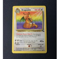 Pokemon 1999 Dragonite Fossil 19/62 Rare Unlimited Regular English 100 HP - Image 1