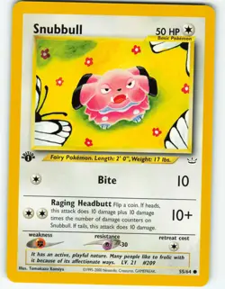 Snubbull - 1st Edition - 55/64 Neo Revelation - Pokemon TCG - 2001 - Image 1