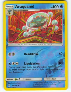 Araquanid - Reverse Holo - 65/236 Cosmic Eclipse - Pokemon TCG - 2019 - Image 1