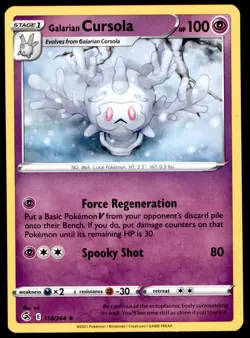 Galarian Cursola 118/264 Rare Fusion Strike Pokemon Near Mint - Image 1