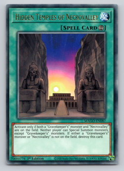 Hidden Temples of Necrovalley - MAGO-EN087 - Gold Rare - 1st Edition Yugioh - Image 1