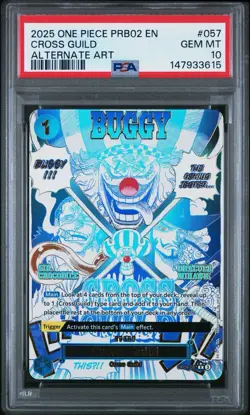 2025 One Piece PRB02 EN Buggy Cross Guild Alternate Art #057 PSA 10 - Image 1