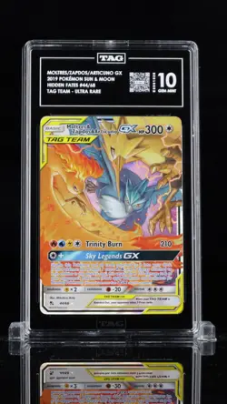 TAG 10 - Pokemon Moltres & Zapdos & Articuno GX 44/68 Hidden Fates Holo - Image 1
