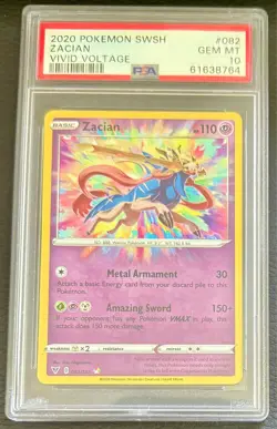 Pokemon TCG Zacian Vivid Voltage Amazing Rare PSA 10 - Image 1