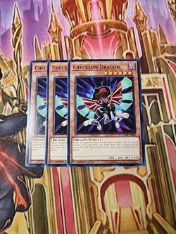 3X Checksum Dragon SDRR-EN006 Common 1ST ED NM Yugioh - Image 1